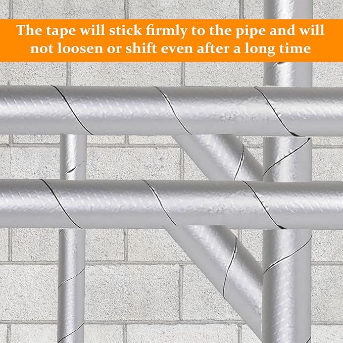 2 PCS 33ft Foam Insulation Tape Pipe Insulation Wrap, Waterproof Self Adhesive Winter Outdoor Freeze Protection Foil for Hot or Cold Pipes, 2 inch Wide
