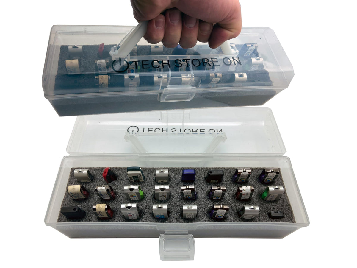 Plastic USB Drive Organizer Case, 24 Slots with Handle - Image 1
