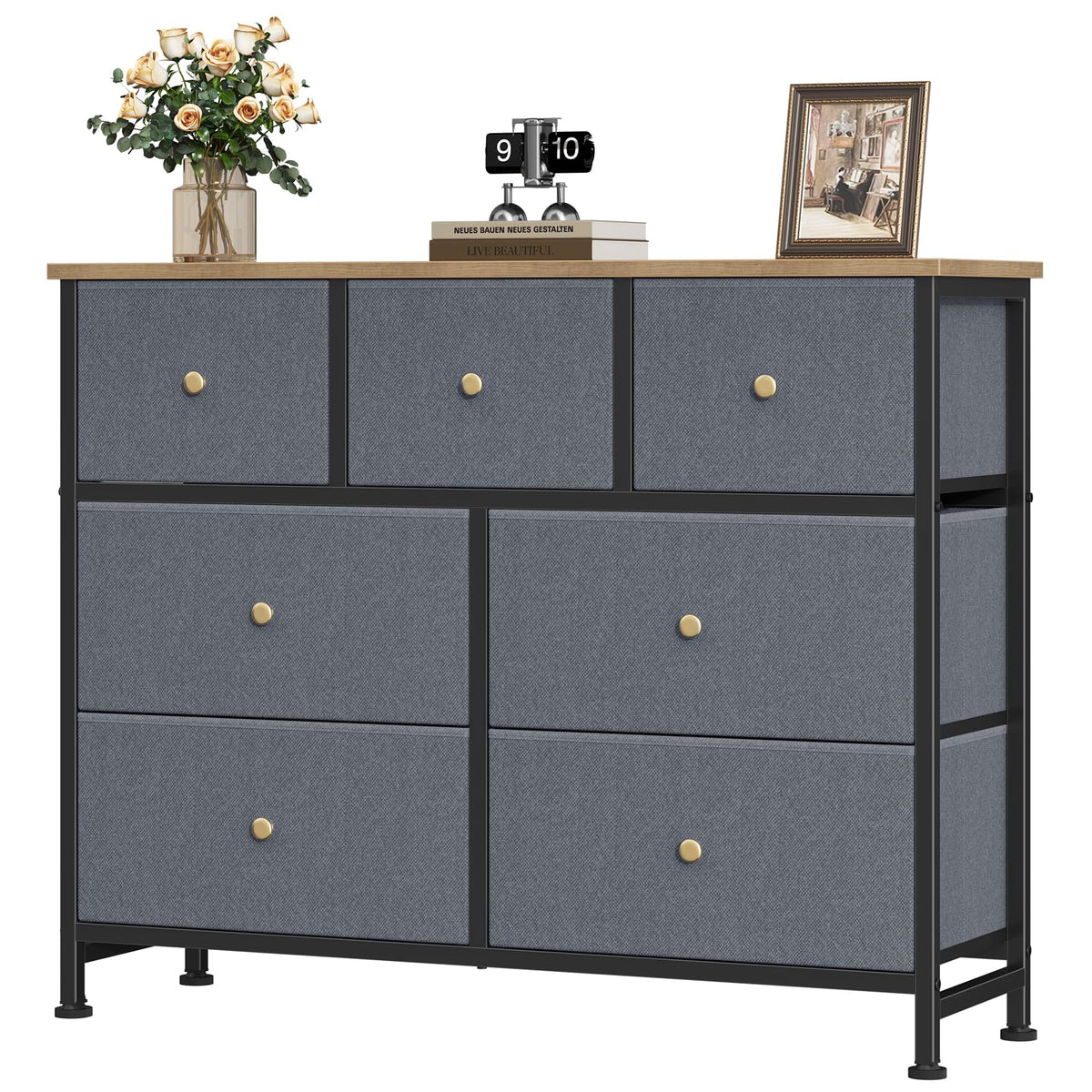 OLIXIS 7 Drawer Fabric Dresser, Storage Tower for Bedroom - Image 1