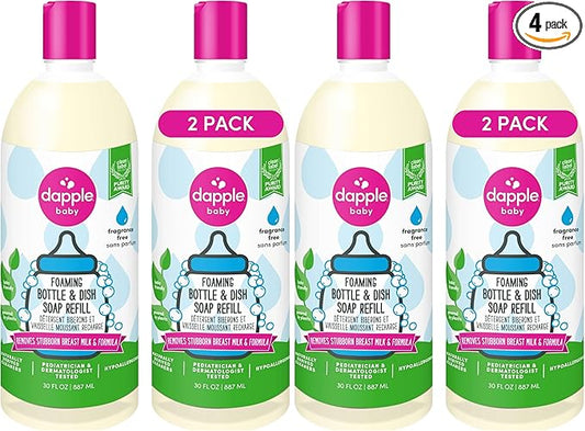 Dapple Baby Foaming Dish Soap, Refill, Unscented, 30oz (2 Units) (Pack of 2)