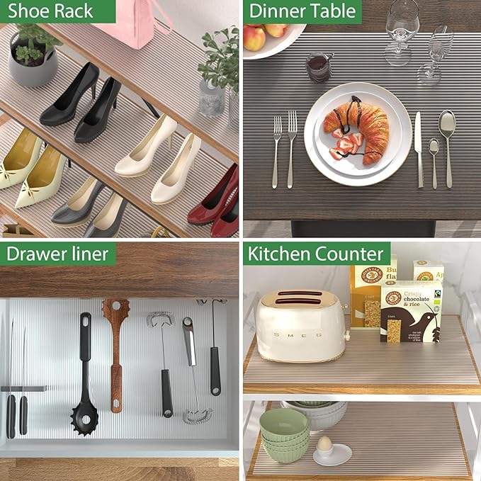 Anoak Shelf Liner - Non-Slip Cabinet Liner, 24 Inch x 30 FT(360 Inch) Durable Waterproof Washable Oil-Proof for Kitchen Cabinet, Shelves, Refrigerator, Storage, Desks, Non Adhesive