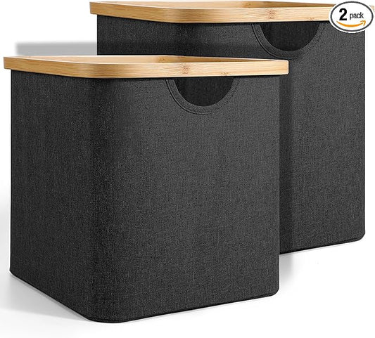 Cube Storage Bin 12 Inch -2 Pack,Collapsible Cube Storage Organizer with Handles,Fabric Storage Bins for Cubes Storages,Square Baskets for Organizing,Storage Bins for Shelve