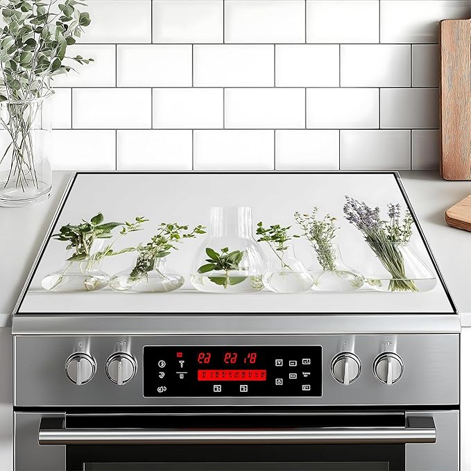 Stove Top Cover for Home Decoration Kitchen Pad Washable Cooktop Covers Countertop Stove Protector Mat for Home Kitchen Cooktops (vase, 28"x20")