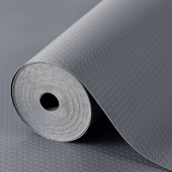 Shelf Liners for Kitchen Cabinets Refrigerator Liners Waterproof Kitchen Cupboard Liner Non-Slip Drawer Mats EVA Material Non Adhesive Fridge Mats for Shelves - Gray 11.8 x 393.7 Inches