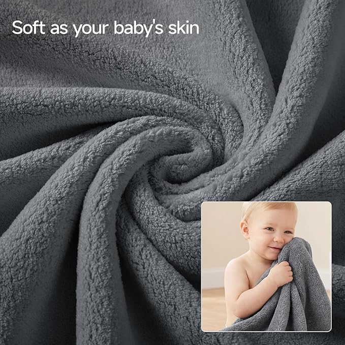 REDKISS 6 Piece Towel Set - 2 Bath Sheets, 2 Hand Towels, 2 Washcloths, 670GSM Ultra Soft & Highly Absorbent, Quick Dry, Luxury Grey Bath Towel Sets for Bathroom, Spa, Hotel, Gym