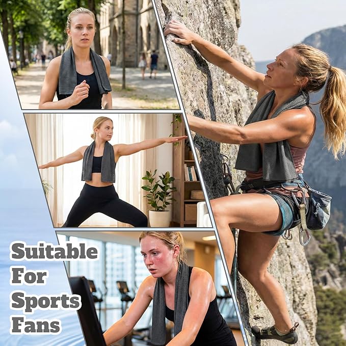 Honoson Cooling Towel Bulk - Neck & Face Cool Chilly Towels Microfiber Breathable Sport Sweat Rag for Gym, Yoga, Travel, Camping, Running, Outdoor