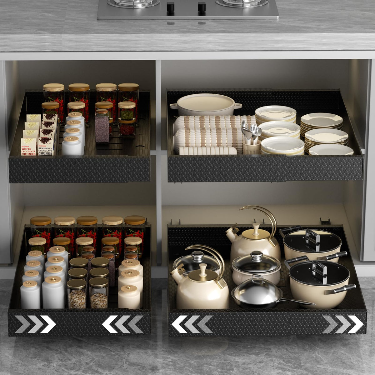 4Pack Pull Out Cabinet Organizer,Expandable Width | Home Organization - Image 1
