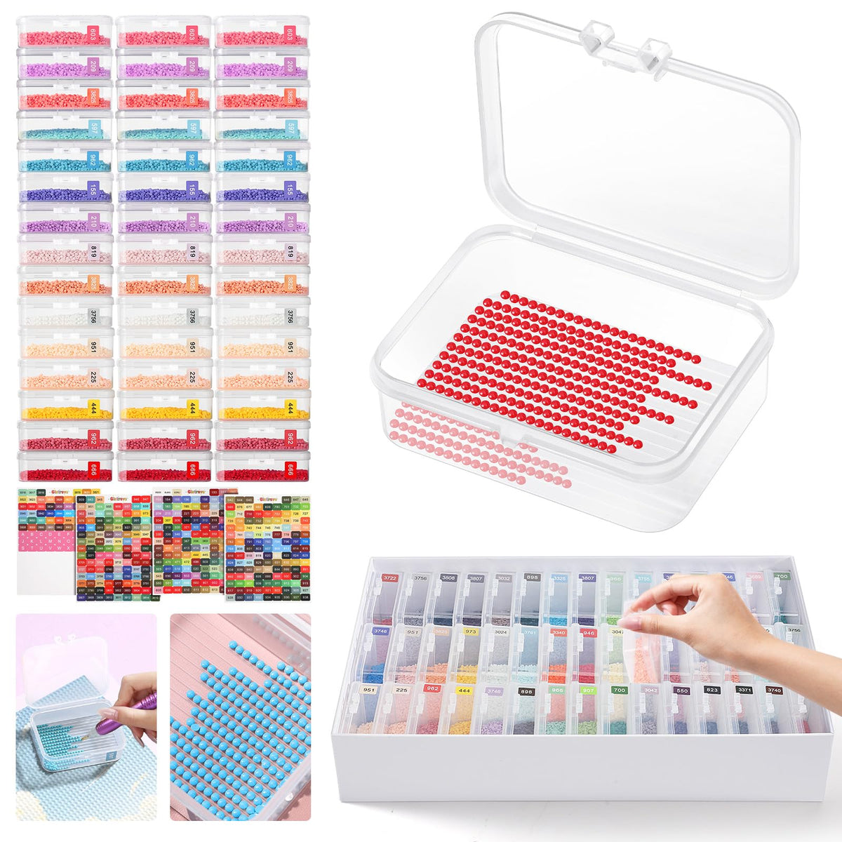 Diamond Art Storage Containers Trays, 45 Pcs - Image 1