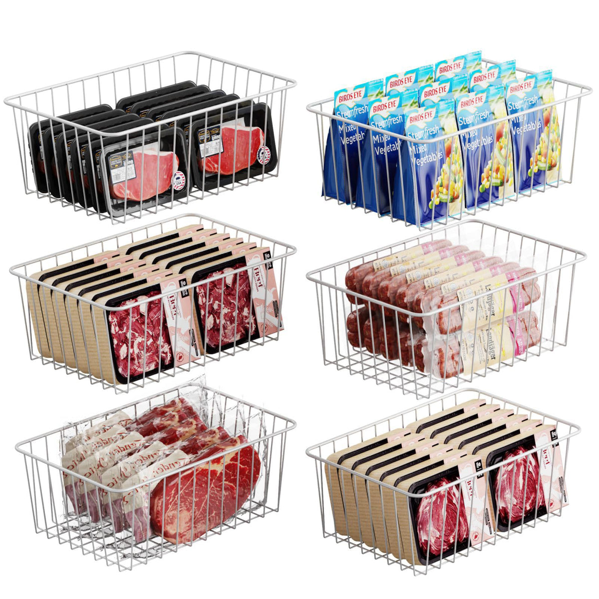 Freezer Organizer Bins - Upright Freezer Organizer Bins, 6 Pack - Image 1