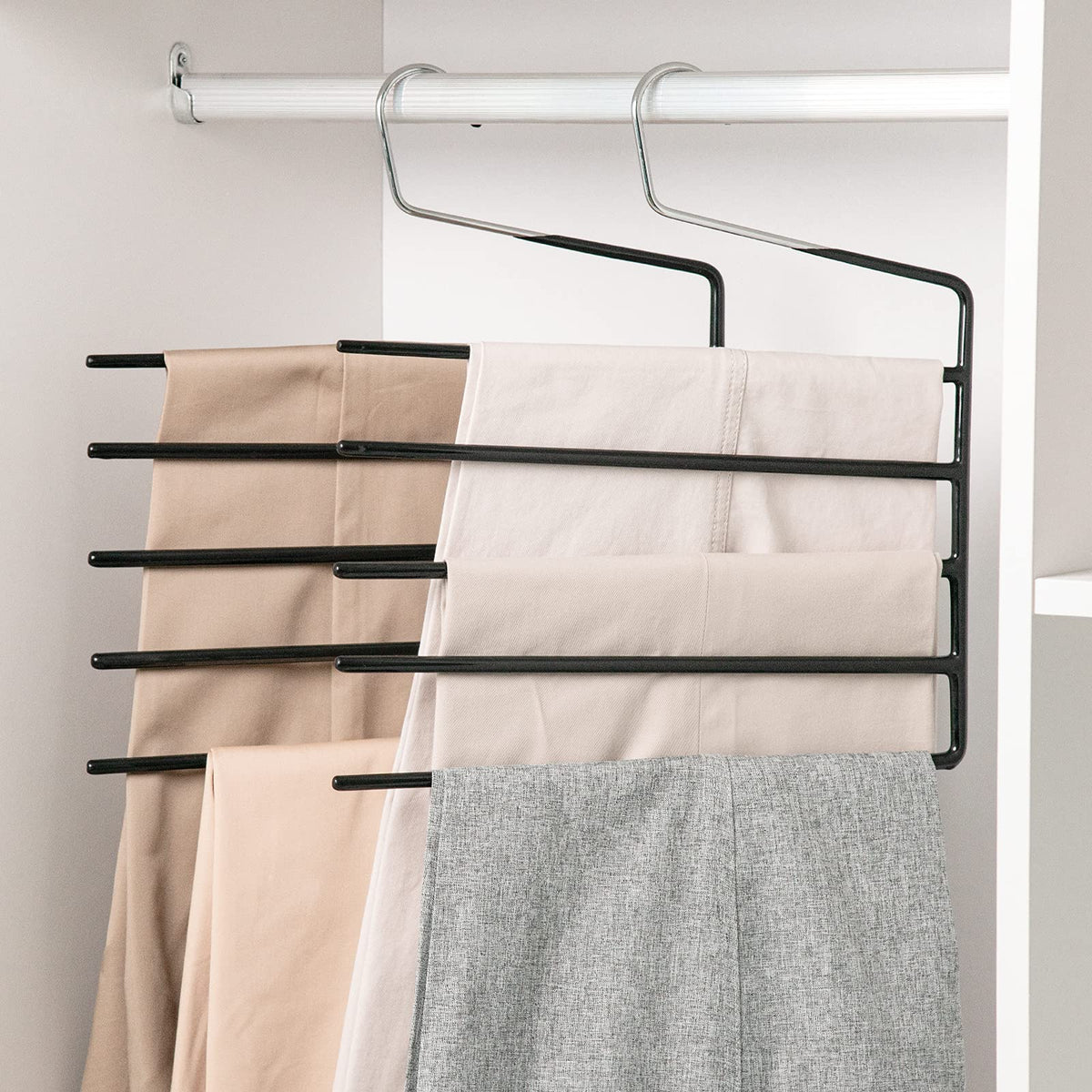 Nature Smile Pants Hangers 3pack, Heavy Duty Multi Layers - Image 1