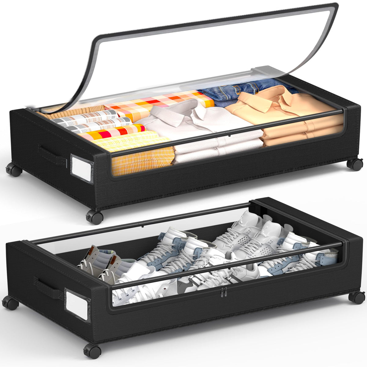 Under Bed Storage With Wheels, 2 Pack Square Contain | All Products - Image 1