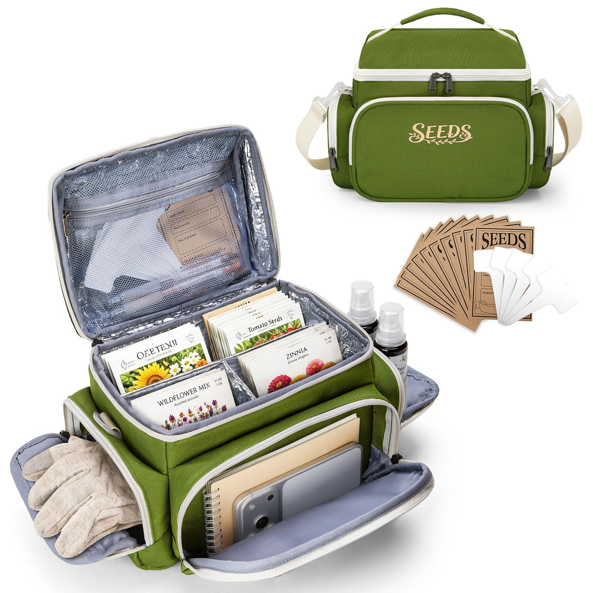 Seed Storage Organizer Insulated Bag, Garden Seed Saving Box - Image 1