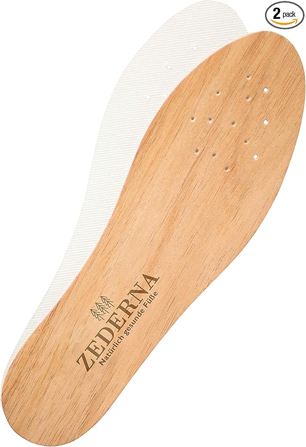 Zederna Cedar Wood Shoe Insoles 1 Pair, Cedar/RedUS M 7.5/ W 9/ EU 40