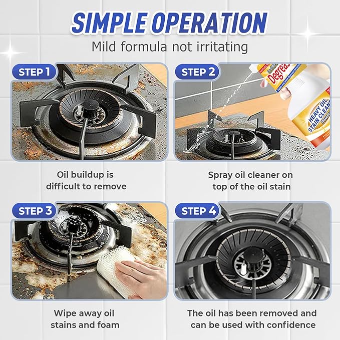 Kitchen Heavy Oil Cleaner, 2025 Upgrade All Purpose Kitchens Heavy Oil Cleaning Agent, Grease Remover, Multipurpose Kitchen Cleaner Spray for Countertops, Ovens, and Appliances (3)