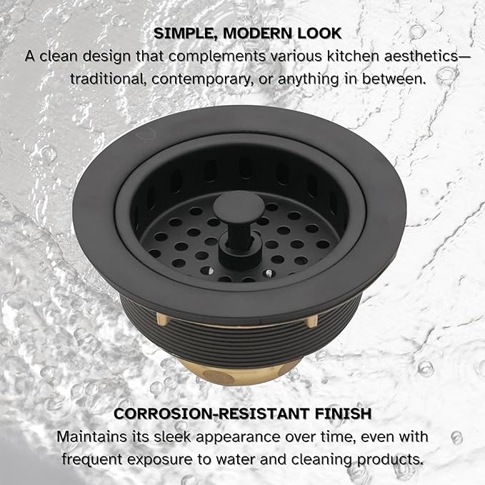 Westbrass D214-12 3-1/2" Post Style Large Kitchen Sink Basket Strainer, Oil Rubbed Bronze