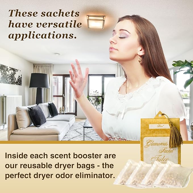 Worldwide Nutrition Bundle: Tyler Candle Company Diva Dryer Sheet Sachets - Glamorous Reusable Dryer Sheets - 2 Packs of 8 Sachets, Dryer, Home, or Personal Sachet and Multi-Purpose Key Chain