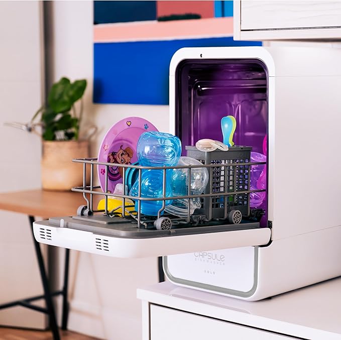 CounterTop Dishwasher Capsule - Compact Dishwasher - 10 Programmes, Touch Control, Auto-drying, Baby Care & Fruit Wash, No Plumbing Required - Perfect for Small Apartments, Offices, RVs.