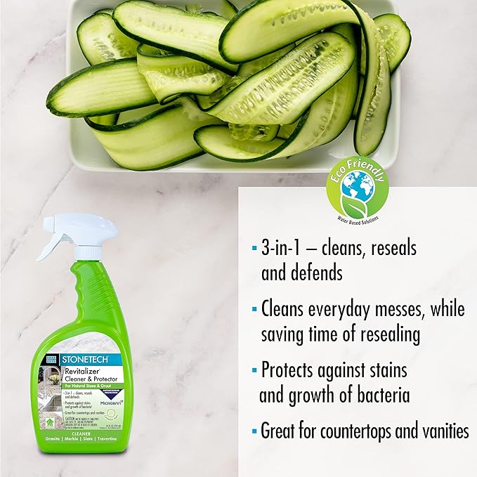StoneTech Revitalizer Cleaner & Protector, Cucumber Scent, Ready-to-use, 24OZ (709ML) Spray Bottle