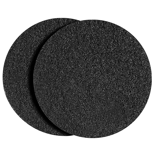 437.071 Floor Scrubber Pads, 12" Diameter Black – Commercial Floor Scrubber Pads for Oreck ORB550MC Orbiter Floor Machine (2, Black, 12 in)