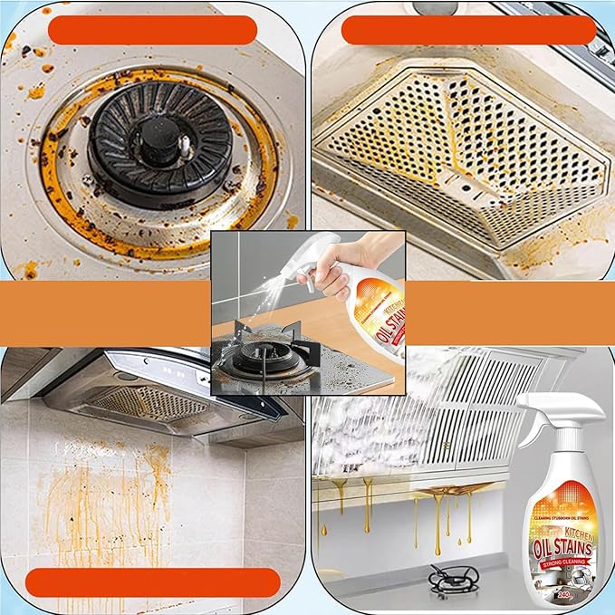 FIELL Heavy-Duty Kitchen Degreaser Foam Cleaner, Clean Kitchens Up Kitchen Oil Stains, Heavy Oil Stain Cleaner Kitchens, Degreaser Clean Heavy Duty, Multi Functiona Foam Cleaning Spray (1PC)