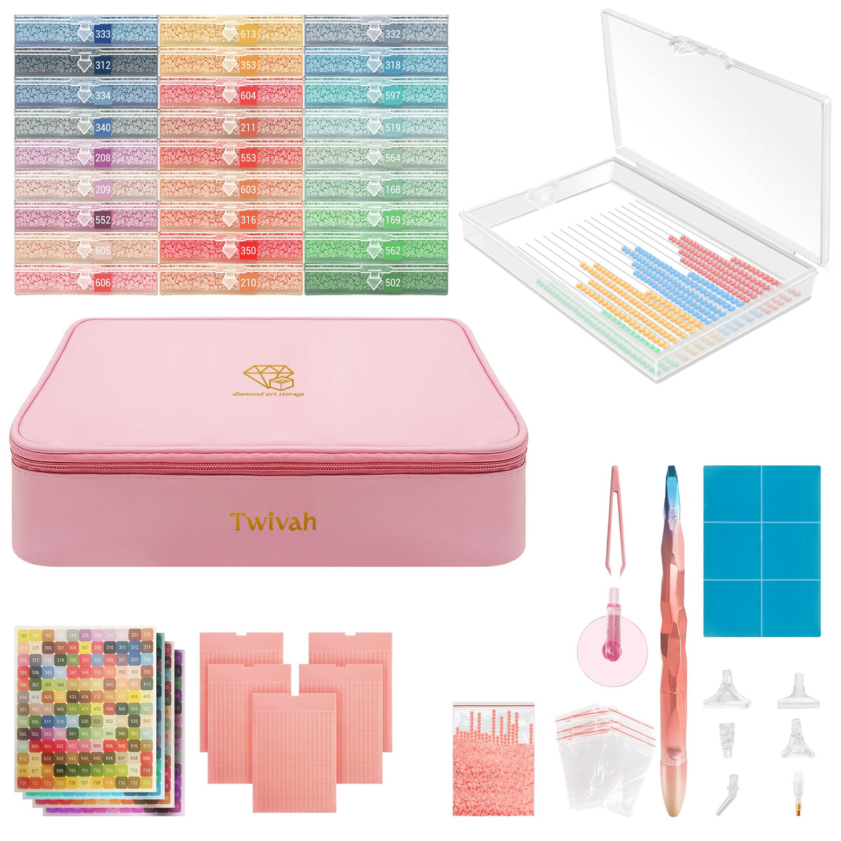 twivah 27PC Diamond Art Storage Containers, Diamond - Image 1