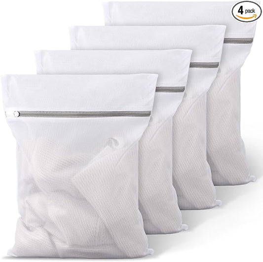4PCS Laundry Mesh bag with Zips, 30x40cm Laundry Bags for Delicates, Mesh Laundrys Bags for Washing Machine, for Clothes, Socks, Underwear, Pants