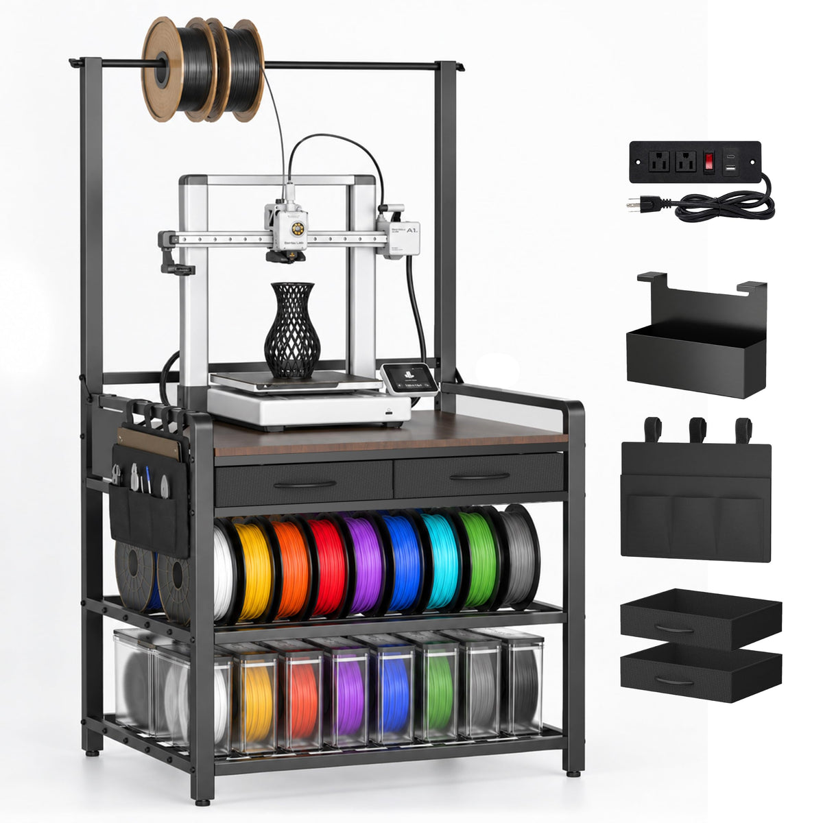 3D Printer Stand, 3D Printer Table with Filament Storage - Image 1