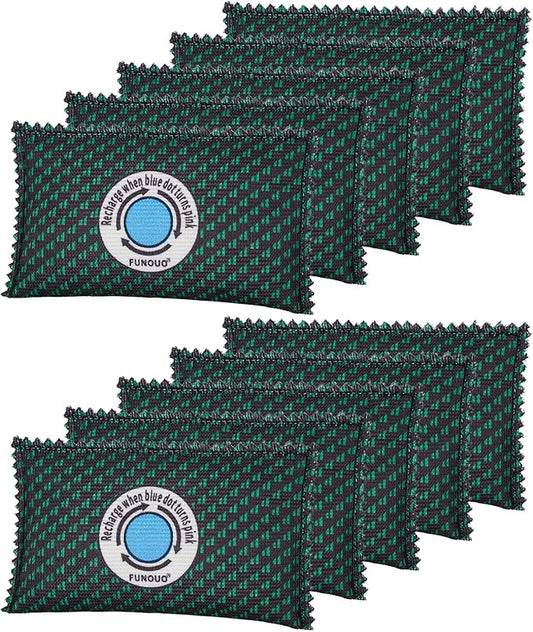 100g Rechargeable Desiccant Pack of 10,Moisture absorbers for storage,Moisture absorbers Bag,Desiccant Dehumidifier bag,Dehumidifier for Home Closets,Gun Safe, and Cars