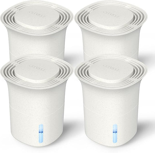 CLEVAST Refillable Moisture Absorbers Boxes - 4 Pack 12.5 oz Reusable Dehumidifier Boxes for Closets, Wardrobes & Bathrooms, Removes Excess Moisture, Dampness & Humidity