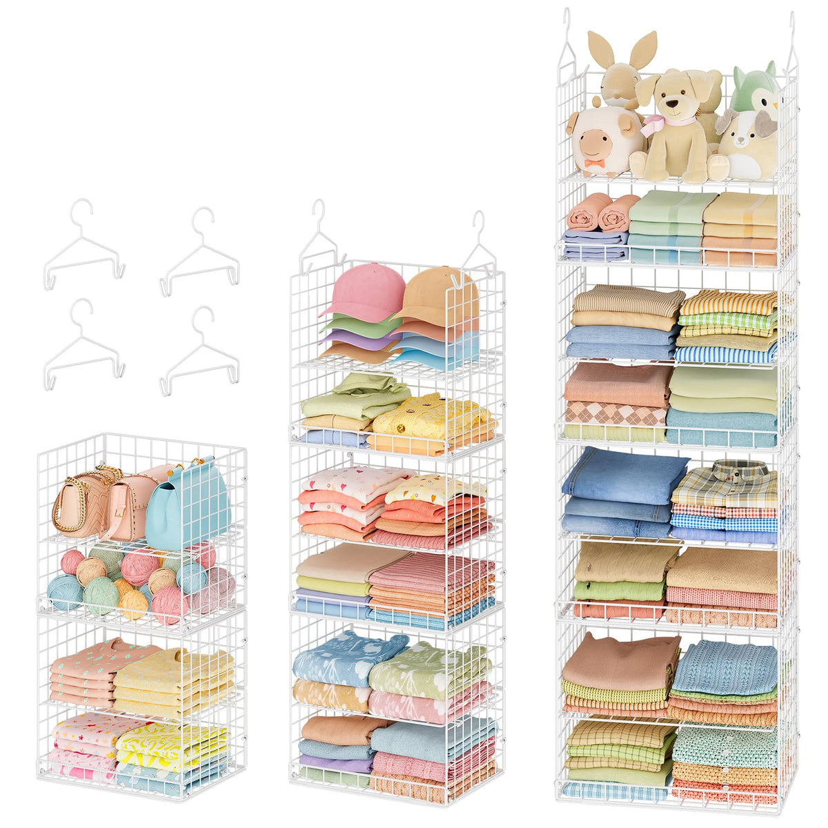 8 Tier Extended Width Hanging Closet Organizer, Sweater Storage - Image 1