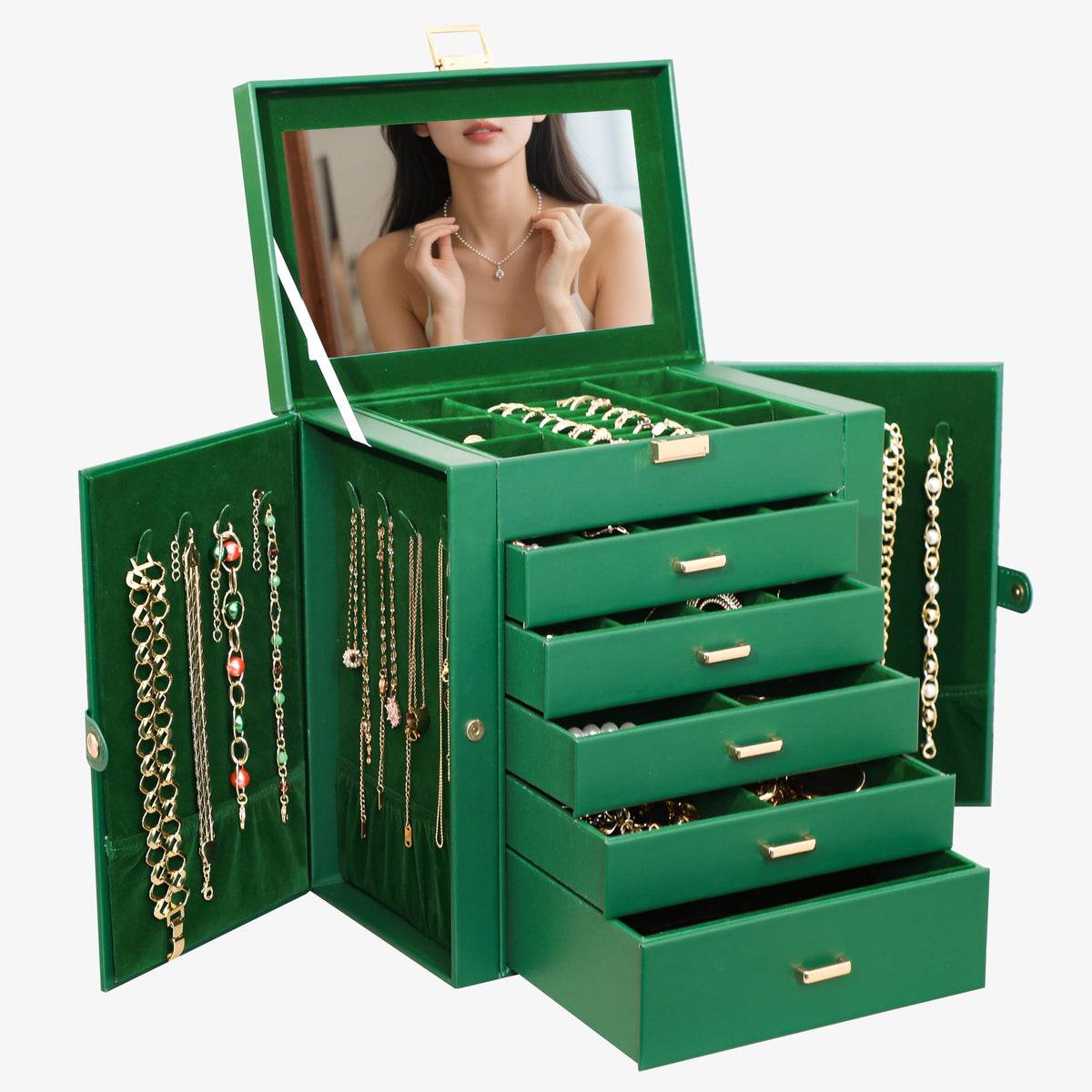 BOOVO Large Jewelry Box for Women 6 Layer - Image 1