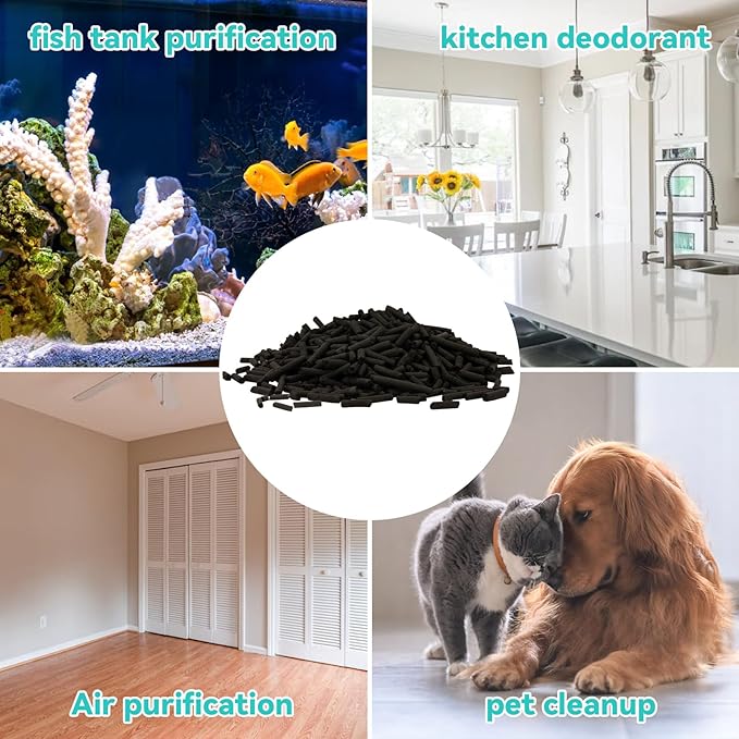 Sukh 310g Activated Carbon Pellets - Activated Charcoal Bulk Activated Carbon Aquarium Charcoal Pellets Activated Charcoal Filter Carbon Aquarium Filter for Waterbox Aquariums Pond Fish Tank
