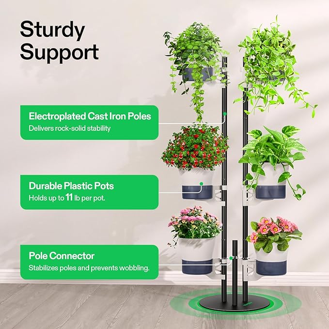 VIVOSUN Metal Plant Stand and 0.5Gal Handheld Garden Sprayer, 2L Pump Sprayer, 68 Oz Water Spray Bottle with Safety Valve, Adjustable Nozzle