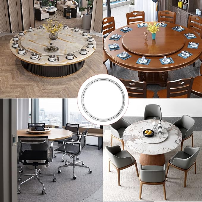 Lazy Susan Bearing Rotating Turntable Bearings Swivel Plate Hardware Aluminum Metal for Dining-Table and Workbench (10 Inchs) … …
