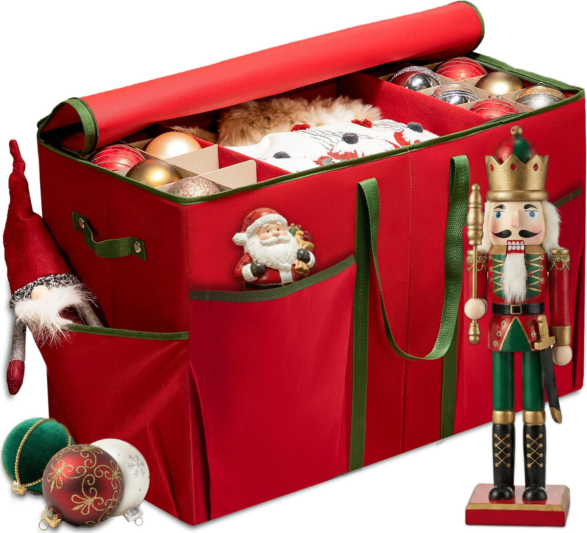 ZOBER Large Christmas Ornament Storage Box - Stores 80 3" - Image 1