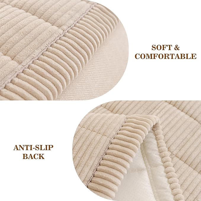 MEETSKY Couch Cover for 3 Cushion Couch Sofa, Sofa Covers for Dogs Washable, Non-Slip Sofa Protector Pet Friendly Dog Mats for Couches Soft Furniture Covers, 27.6" x 82.7", Oatmeal