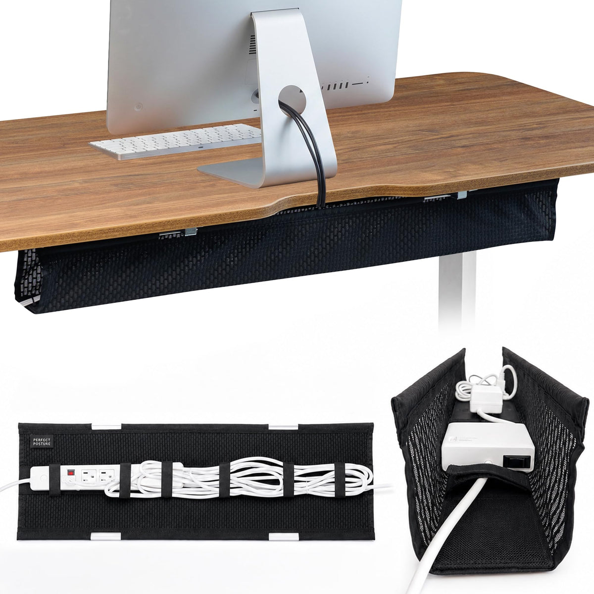 Perfect POSTURE Mesh Cable Management Tray Under Des | Cable Managemen - Image 1