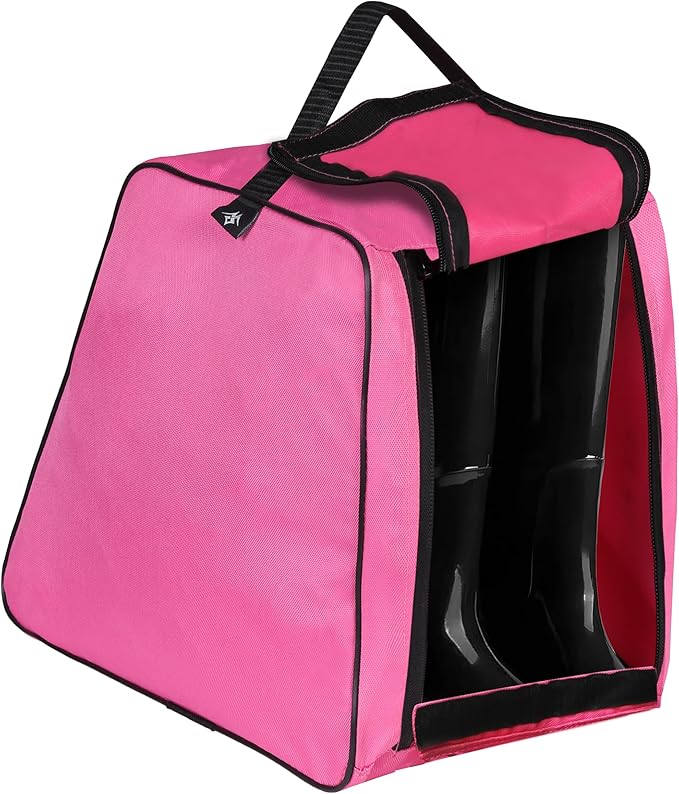 Cordura Fabric Sports Shoe Bag Water Resistant Gym Kit Fitness Organiser with Inner Pocket Travel Hiking Dust Proof Portable Plain Boot Bag Storage for Football Rugby Cricket Golf (Pink)