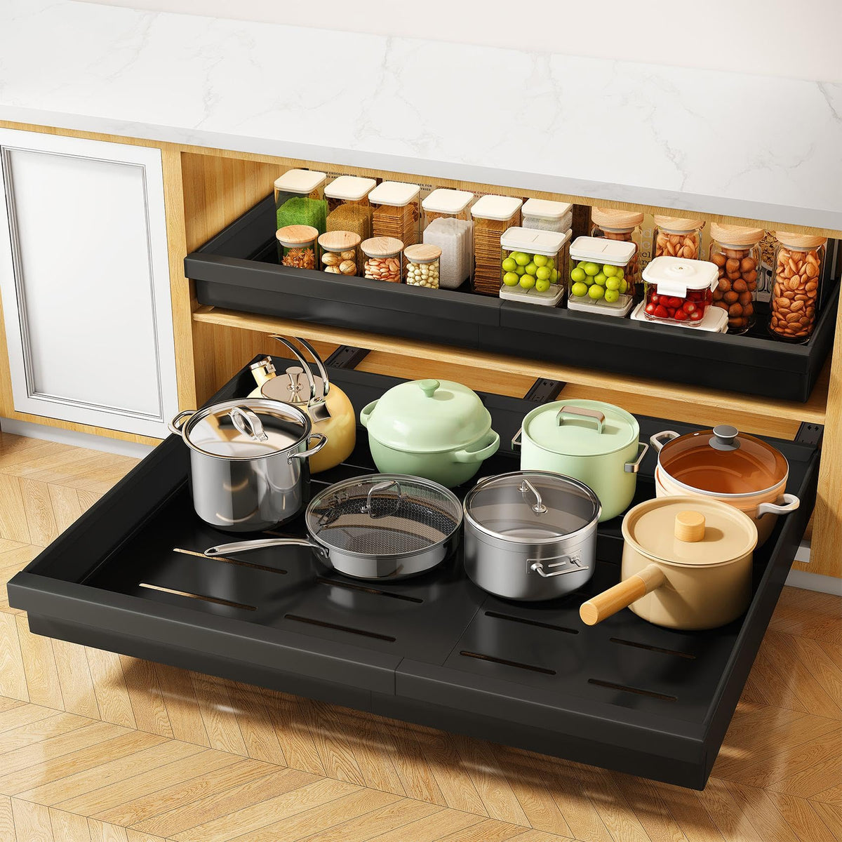 Pull out Cabinet Organizer, 2-Pack Expandable(13.6"-24") - Image 1