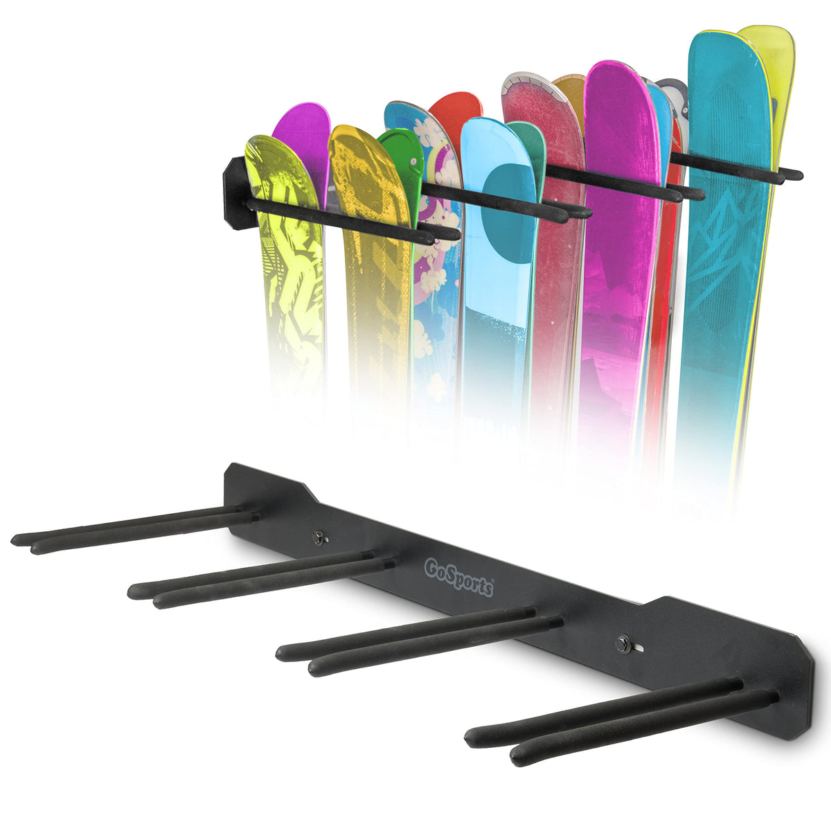 GoSports Wall Mounted Ski and Snowboard Storage Rack - 2 - Image 1