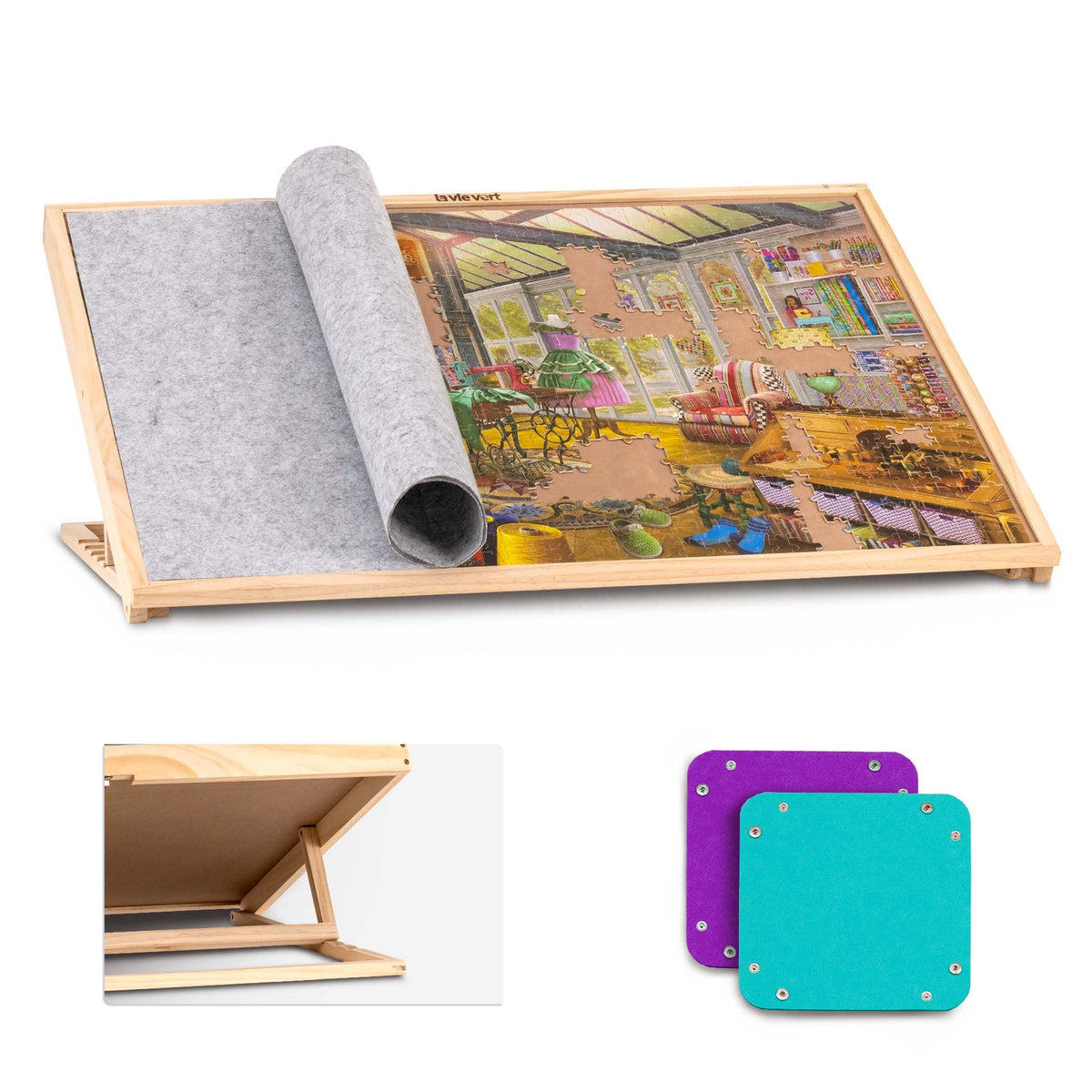 Lavievert 1000 Piece Tilting Jigsaw Puzzle Board | Home Organization - Image 1