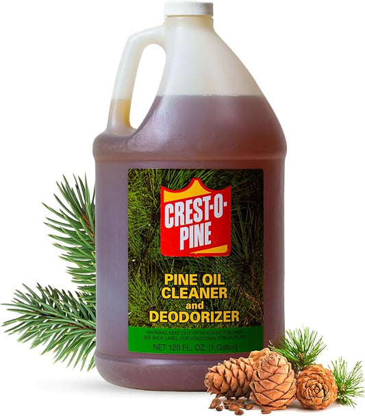 Crest-O-Pine Real Pine Oil Cleaner Concentrate Deodorizer, Multi-Purpose All-Purpose Household Cleaner for Floors, Kitchen, Bathroom, Laundry, Grease & Odor Removal (1, 128 fl oz)
