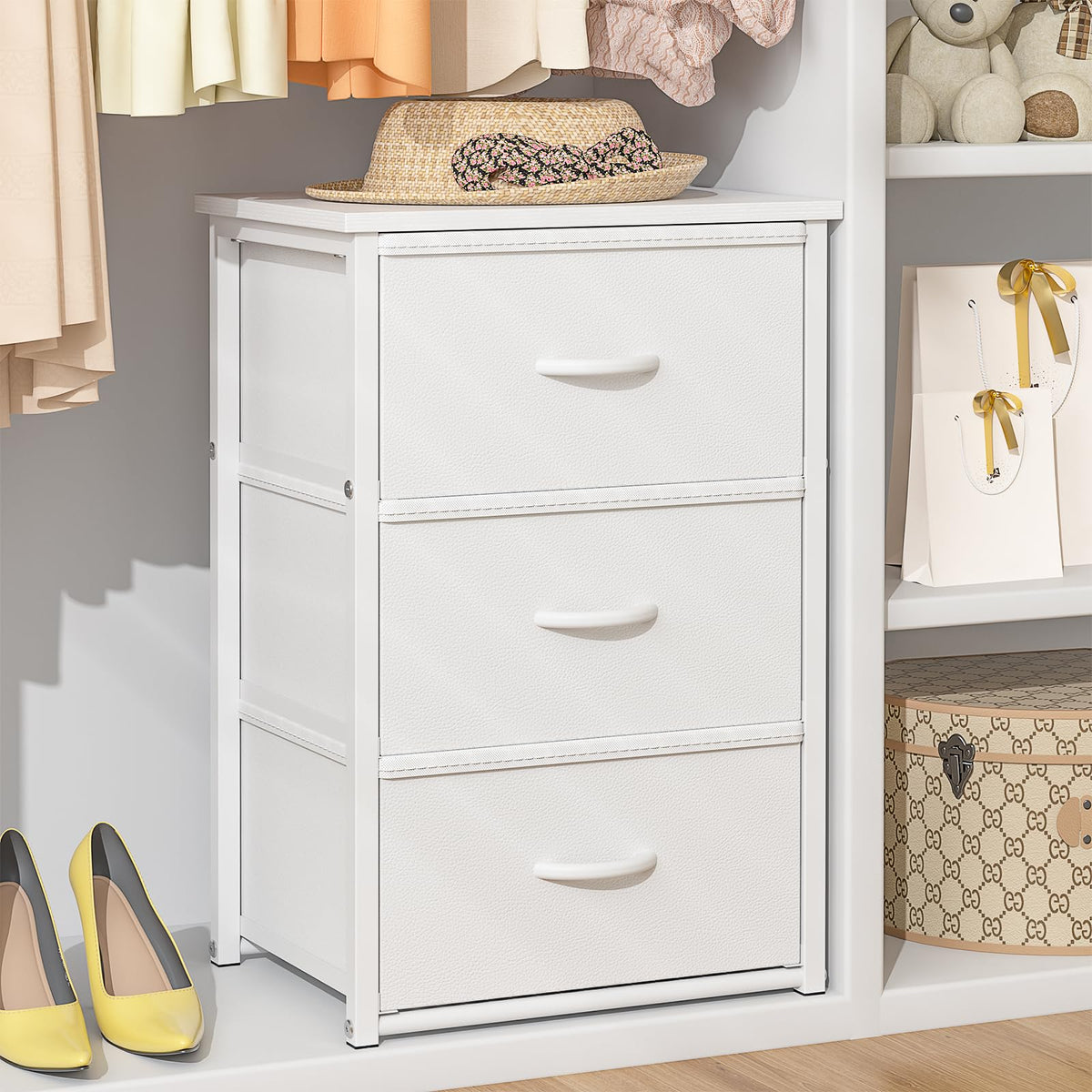DAOUTIME Stackable Storage Drawers, 3 Drawers for Closet Clothes - Image 1