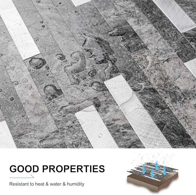 Peel and Stick Backsplash, 10-Sheet Peel and Stick Tiles PVC Wall Tile Stick on Backsplash for Kitchen