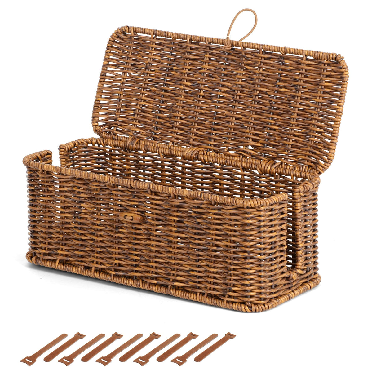 Cable Management Box, Cord Organizer with Lid & Cable Ties - Image 1