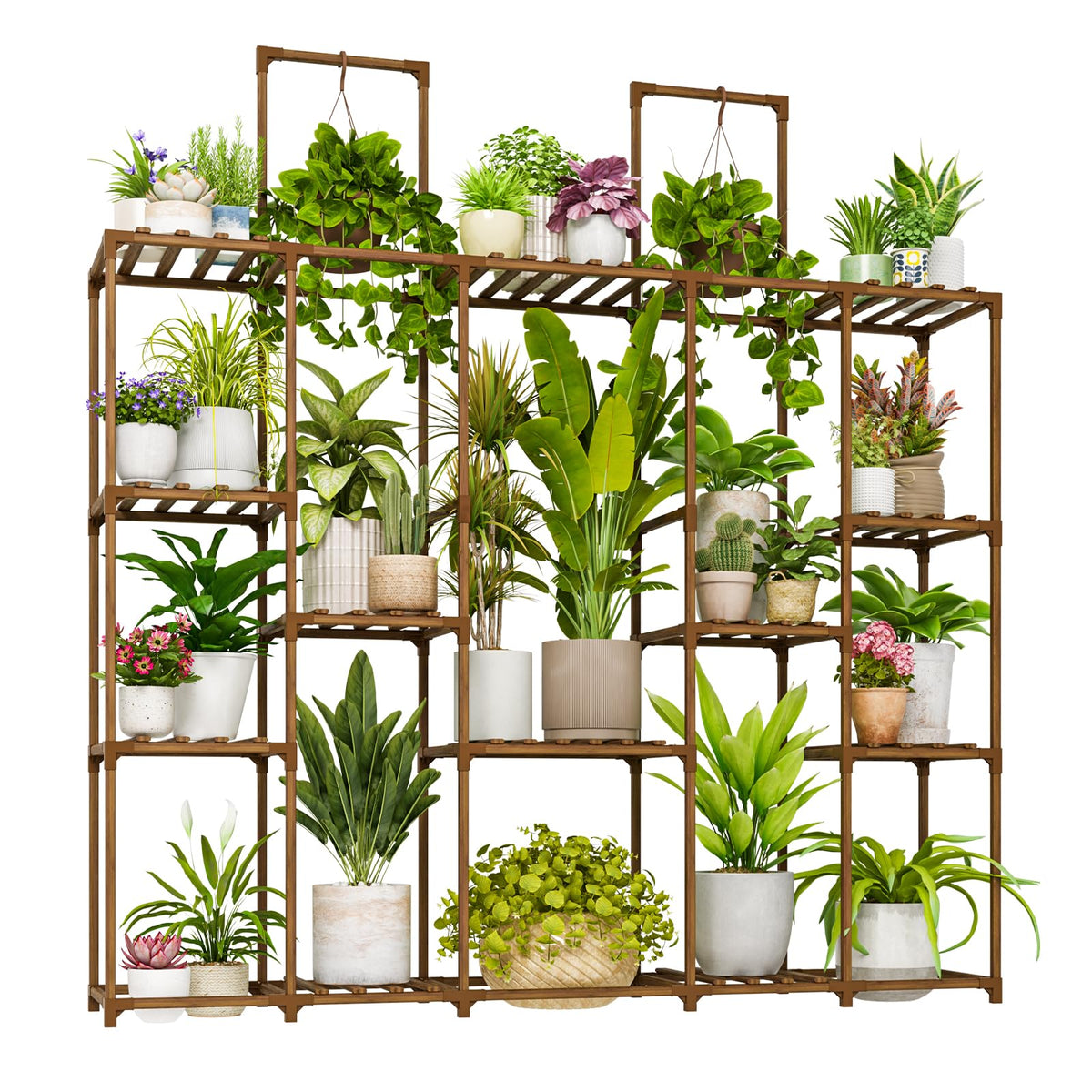 Bamworld Large Plant Shelf Plant Stand Indoor 62.2" Tall - Image 1