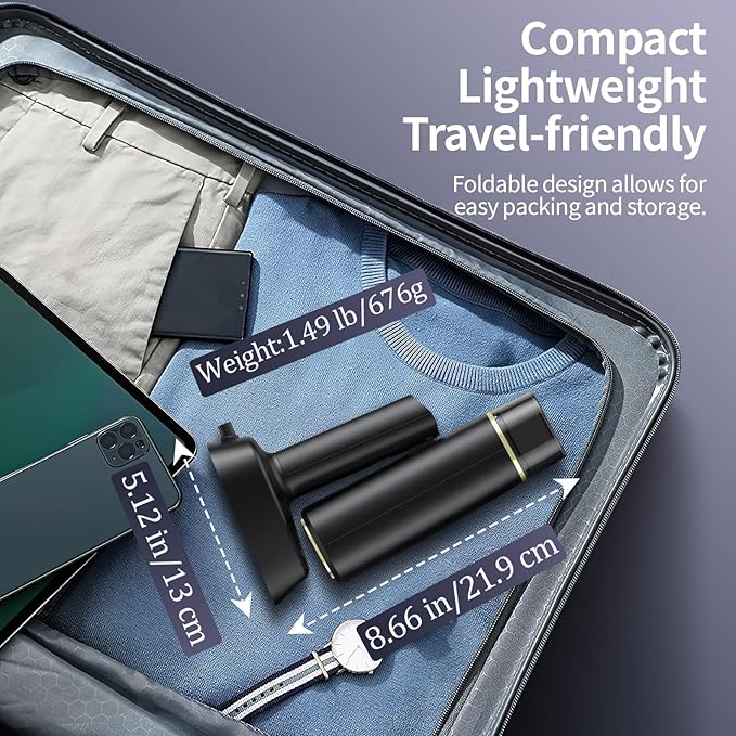 Dual Voltage(100~250V) Travel Steamer for Clothes Portable Mini with European Plug Adapter for International Travel, Europe Travel Essentials for Women, European Travel Must Haves