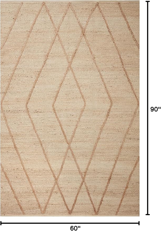 Loloi Bodhi Collection BOD-02 Ivory/Natural 5'-0" x 7'-6" Area Rug