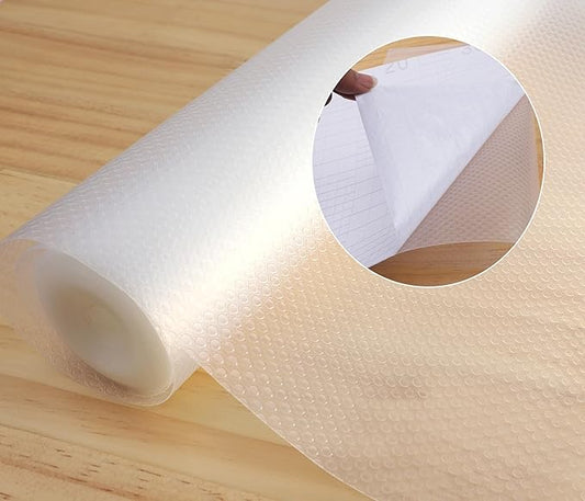 Shelf Liner with Adhesive Cabinet Drawer Liners Peel and Stick 12 in X 20 Ft Non-Slip Waterproof Kitchen Cupboard Drawer Mat for Pantry Shelves Closet Bathroom Refrigerator Liner Removable