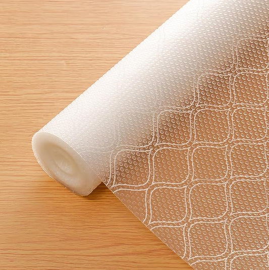 Cooyes Shelf Liner for Kitchen Cabinets Waterproof Kitchen Cupboard Liner Plastic Drawer Mats EVA Material Non Adhesive Fridge Mats for Shelves（17.5" W x 78.7" L）